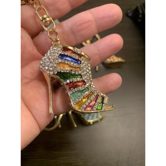 Bag Charm High Heel Bling Fashion Keychain Lot Of 10 Princess Diva Party Favors - Picture 6 of 12